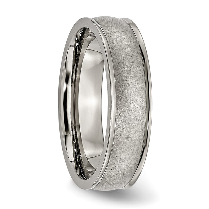 Buy Stylish 6mm Brushed Center Titanium Chisel Band | Exclusive Ridged Edges-4