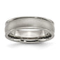 Exclusive Brushed Titanium Chisel 6mm Ridged Edge Band - Stylish and Affordable-9