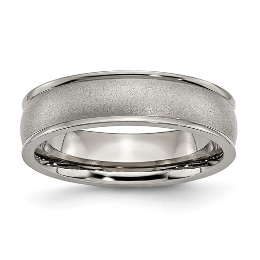 High-Quality 6mm Titanium Chisel Band with Ridged Edges | Stylish Design
