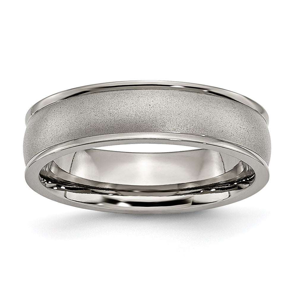 Buy Stylish 6mm Brushed Titanium Ridged Edge Chisel Band - Luxury Value!