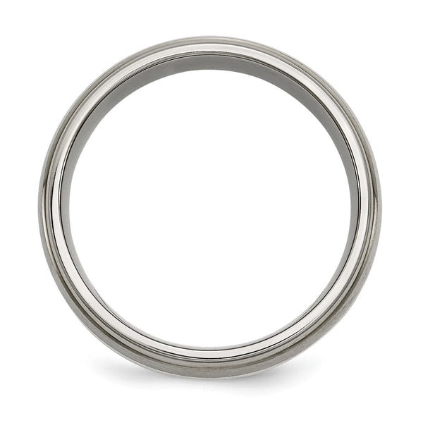 8mm Chiseled Titanium Band with Sterling Silver Inlay