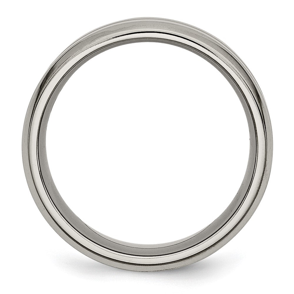 Buy Stylish 8mm Titanium Grooved Beveled Edge Band - High-Quality Finish