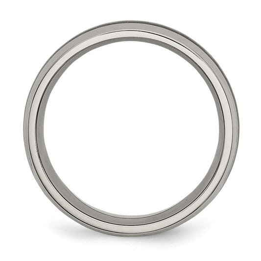Exclusive Chisel 8mm Titanium Band - Stylish Polished Finish & Black Inlay