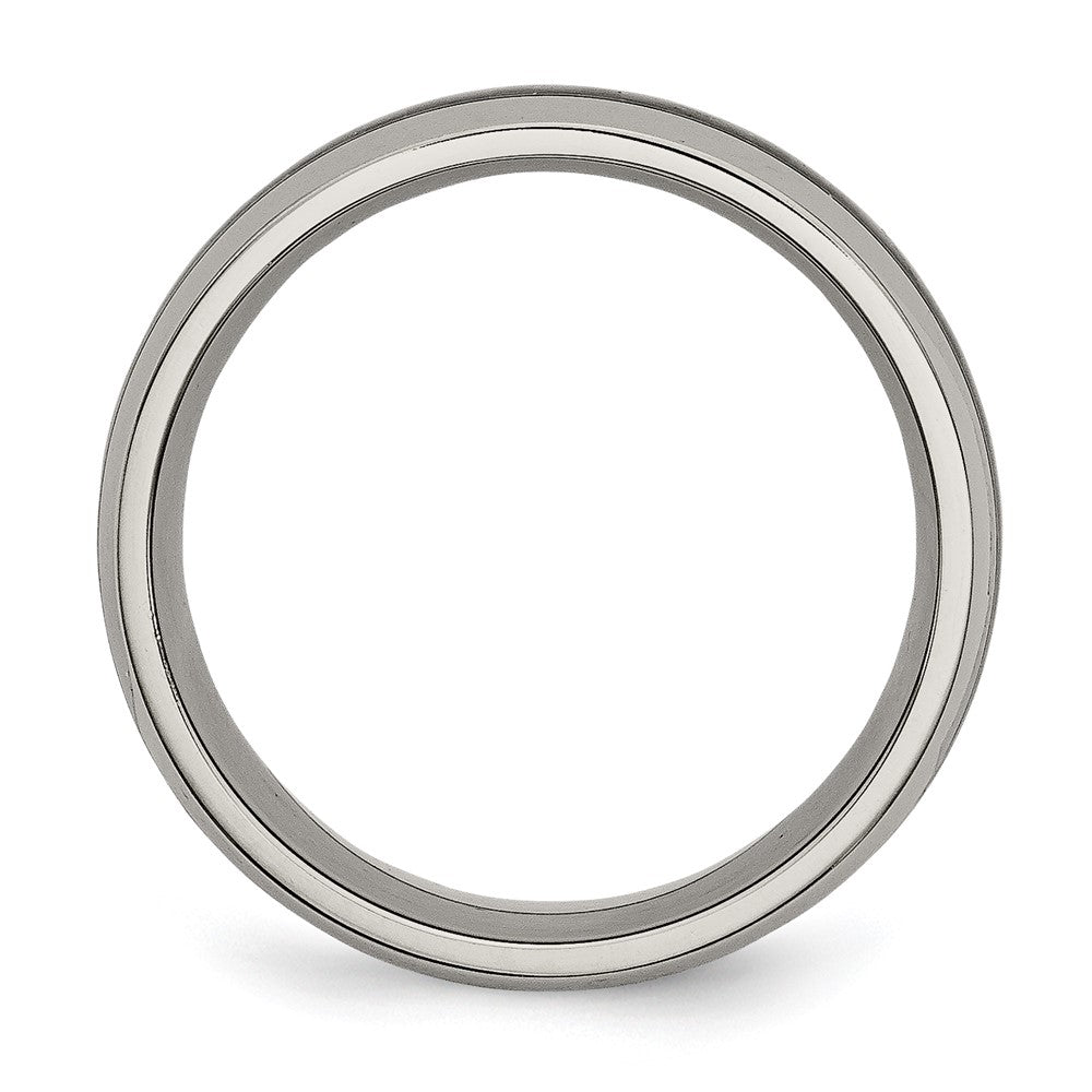 Buy Stylish 8mm Titanium Chisel Band with Polished Finish & Carbon Fiber