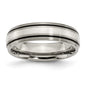 Buy Stylish 6mm Antiqued Chisel Titanium Band with Sterling Silver Inlay-4