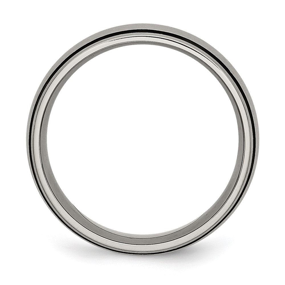 Buy Exclusive 8mm Titanium Brushed Chisel Band with Black Rubber - Stylish Value