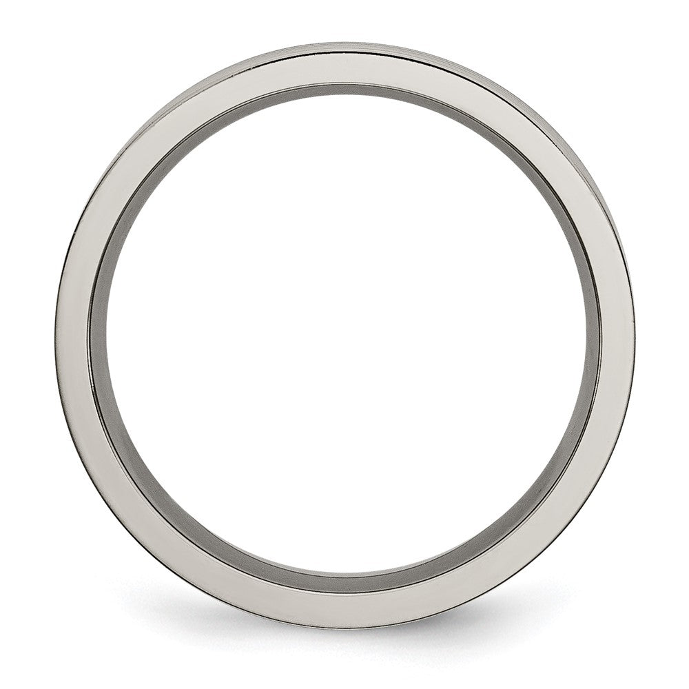 Buy High-Quality 6mm Chiseled Titanium Band - Stylish Brushed & Polished Finish