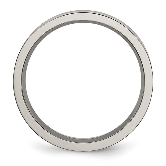 Buy High-Quality 6mm Chiseled Titanium Band - Stylish Brushed & Polished Finish
