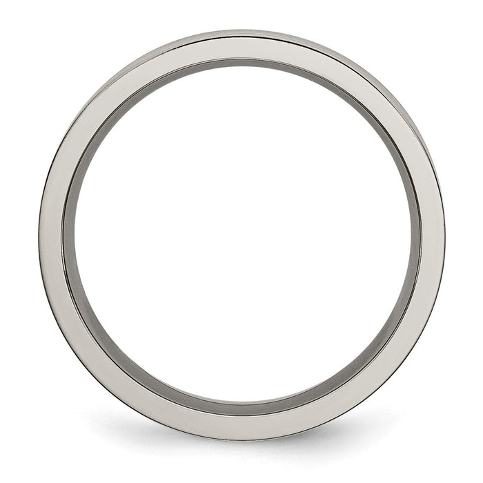 Buy High-Quality 6mm Chiseled Titanium Band - Stylish Brushed & Polished Finish-2
