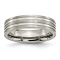 Buy Stylish 6mm Grooved Band - Brushed & Polished Titanium, High-Quality Design-9