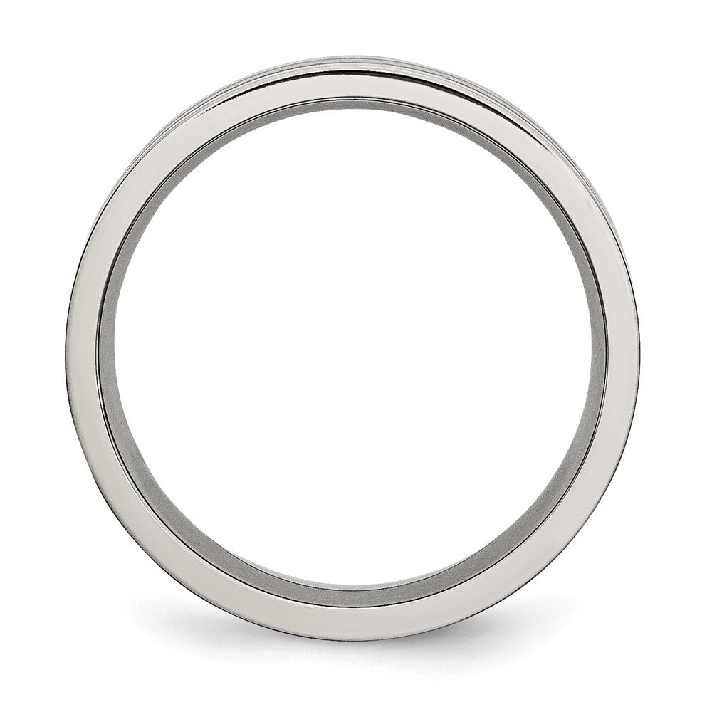 Buy Stylish 6mm Grooved Titanium Band - High-Quality Brushed & Polished