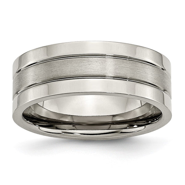 8mm Grooved Titanium Chisel Band
