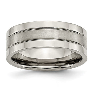 Exclusive 8mm Grooved Titanium Chisel Band - Stylish & High-Quality Design