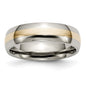 Buy Exclusive 6mm Chiseled Titanium Band with 14K Gold Inlay - Stylish Value!-8
