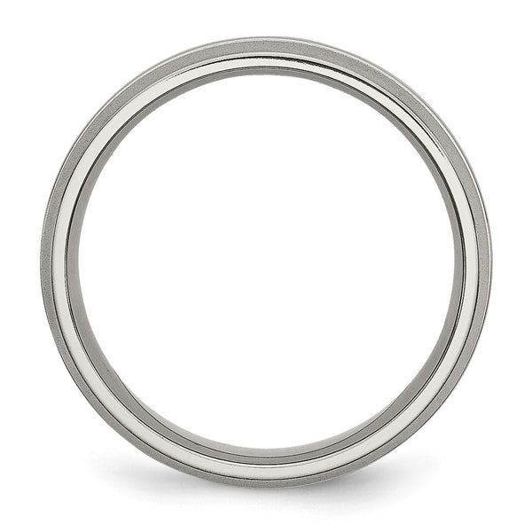 6mm Grooved Titanium Band - Brushed Polished - Style GR1-1028054