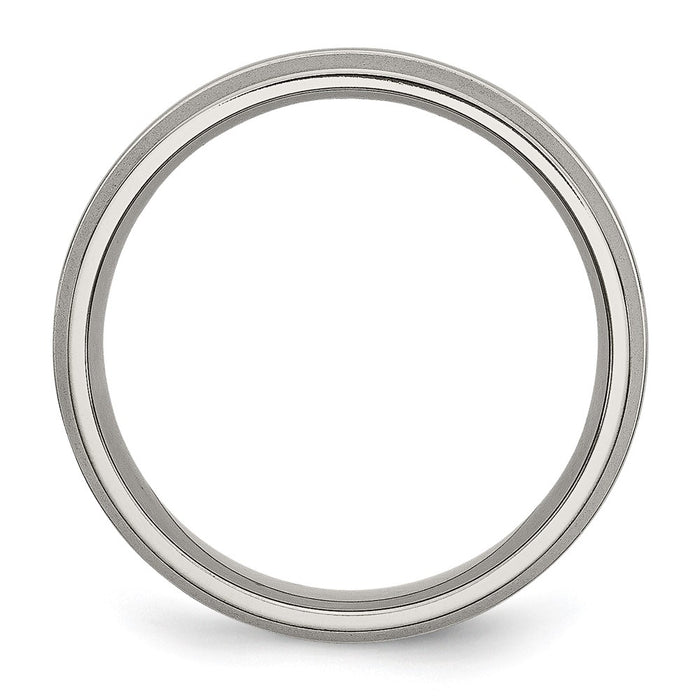 Buy Stylish 6mm Chiseled Titanium Band - Grooved, Brushed, and Polished Finish-2