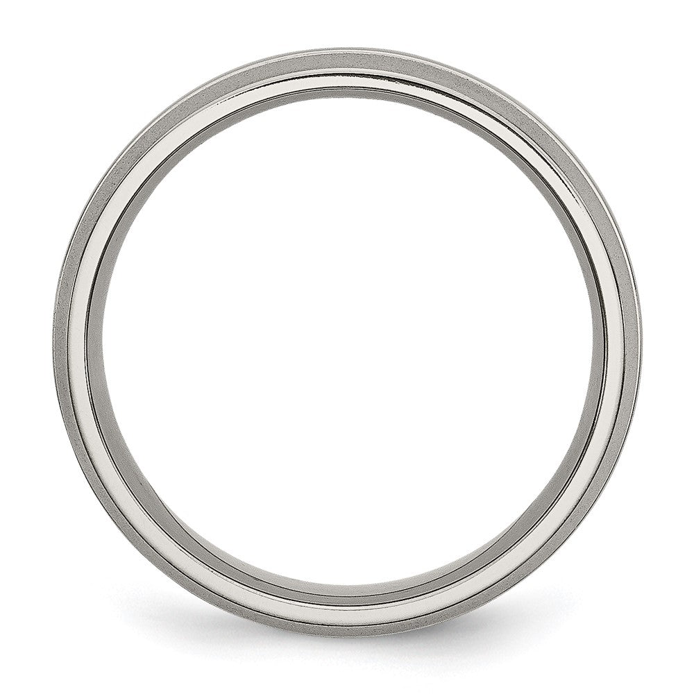 Buy Stylish 6mm Chiseled Titanium Band - Grooved, Brushed, & Polished Finish
