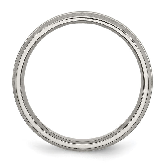 Buy Stylish 6mm Chiseled Titanium Band - Grooved, Brushed, & Polished Finish