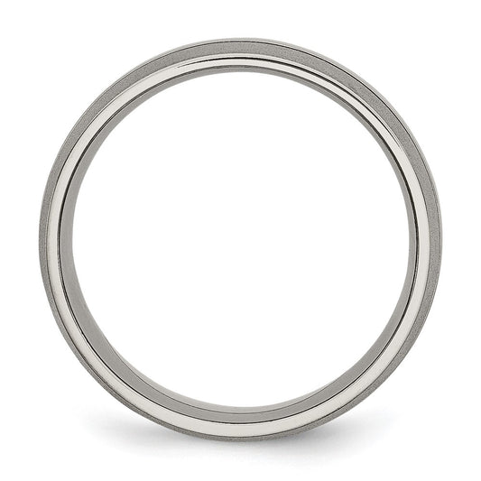 Exclusive 8mm Grooved Titanium Band - Stylish Brushed & Polished Finish