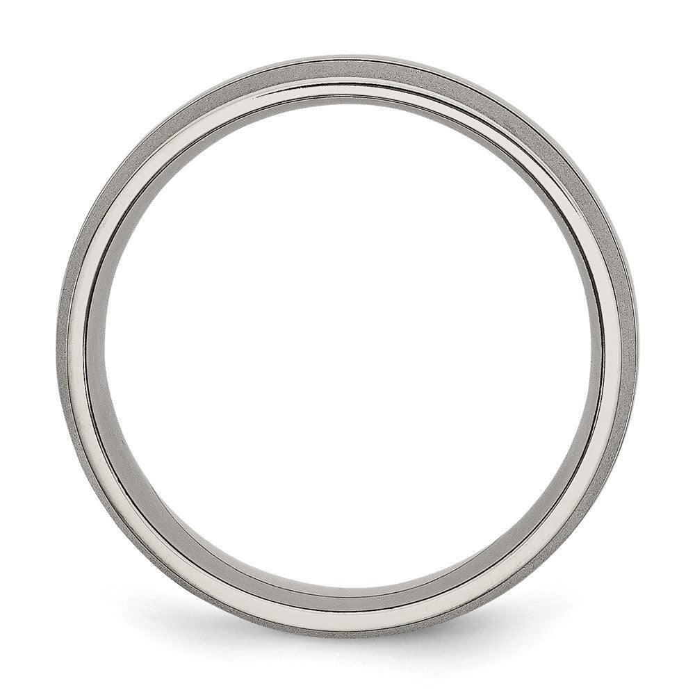 Exclusive Chisel 8mm Grooved Band | Brushed & Polished Titanium Style