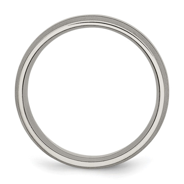 Chiseled Titanium 8mm Grooved Band - Brushed Polished - Style GR1-1028120