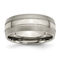 High-Quality Chisel 8mm Grooved Band in Brushed & Polished Titanium-14