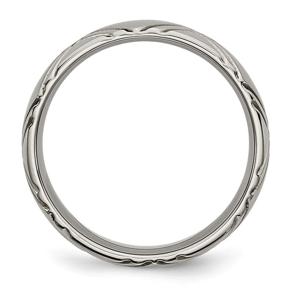 6mm Criss-Cross Titanium Band - Brushed Polished