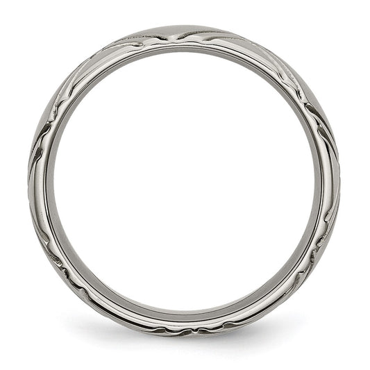 Shop Stylish 6mm Criss-Cross Titanium Band - High-Quality Brushed & Polished Design