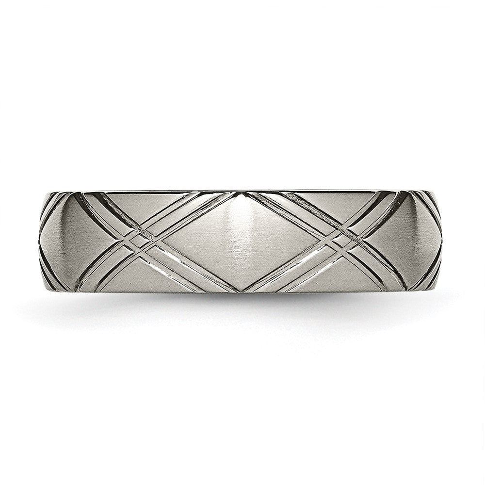 Buy Exclusive Chisel 6mm Criss-Cross Design Band in Brushed Titanium - Stylish!