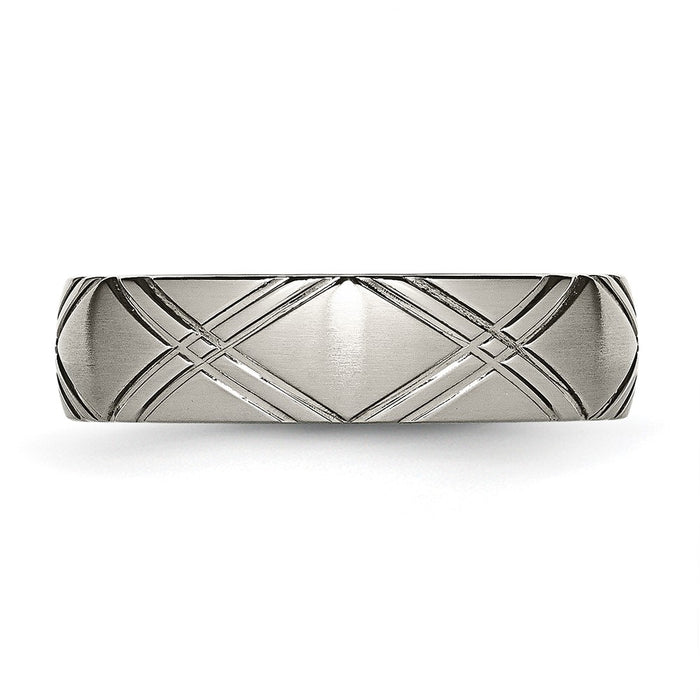 Buy Exclusive Chisel 6mm Criss-Cross Design Band in Brushed Titanium - Stylish!-3