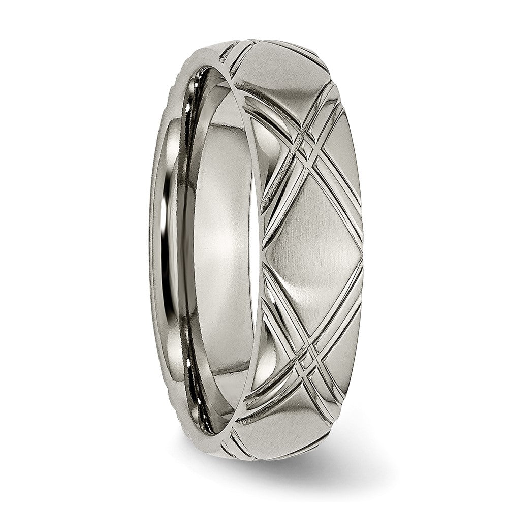 High-Quality Chisel 6mm Titanium Criss-Cross Band - Stylish Brushed Finish!