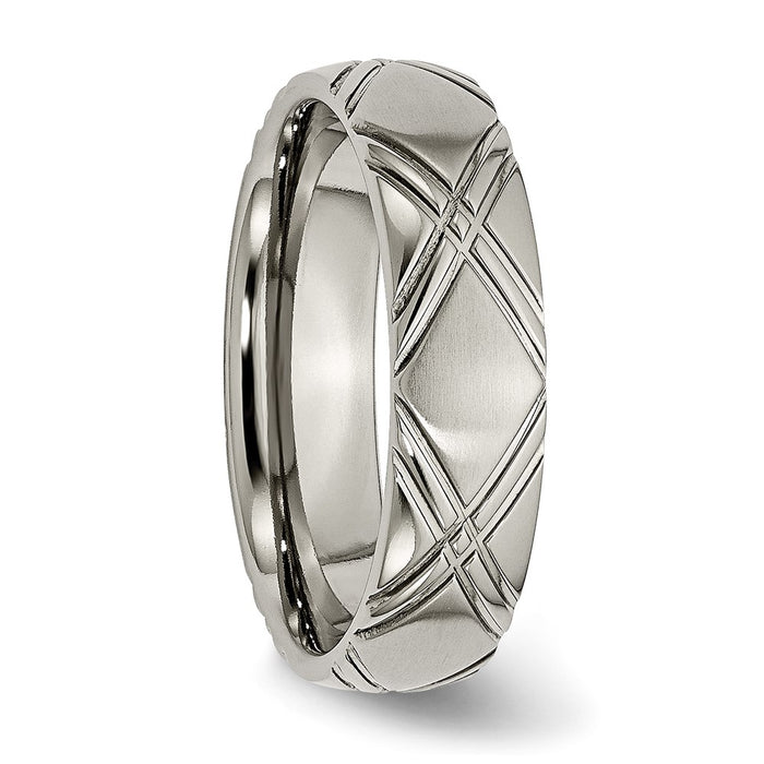High-Quality Chisel 6mm Titanium Criss-Cross Band - Stylish Brushed Finish!-4