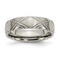 Exclusive 6mm Chisel Titanium Criss-Cross Design Band - Stylish Finish-2