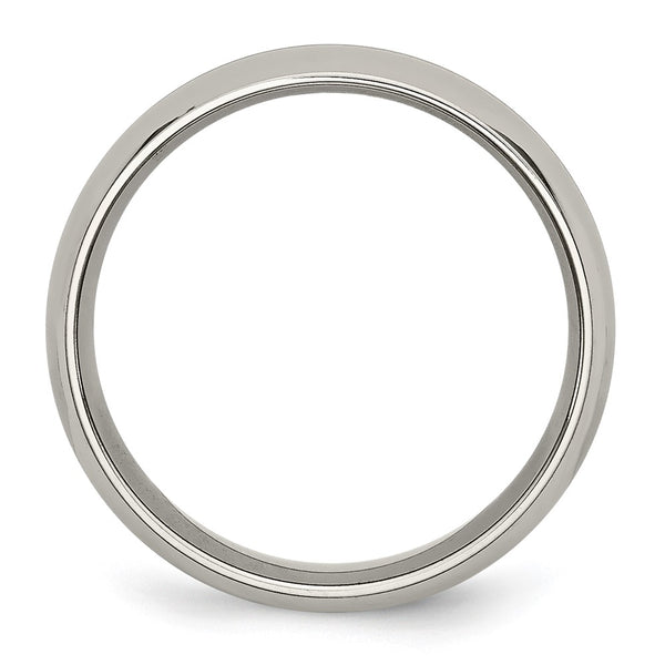 Chiseled Titanium 6mm Grooved Band with Polished Yellow IP Plating