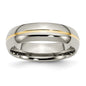 Exclusive 6mm Grooved Band in Polished Yellow IP-Plated Titanium - Stylish Value-2