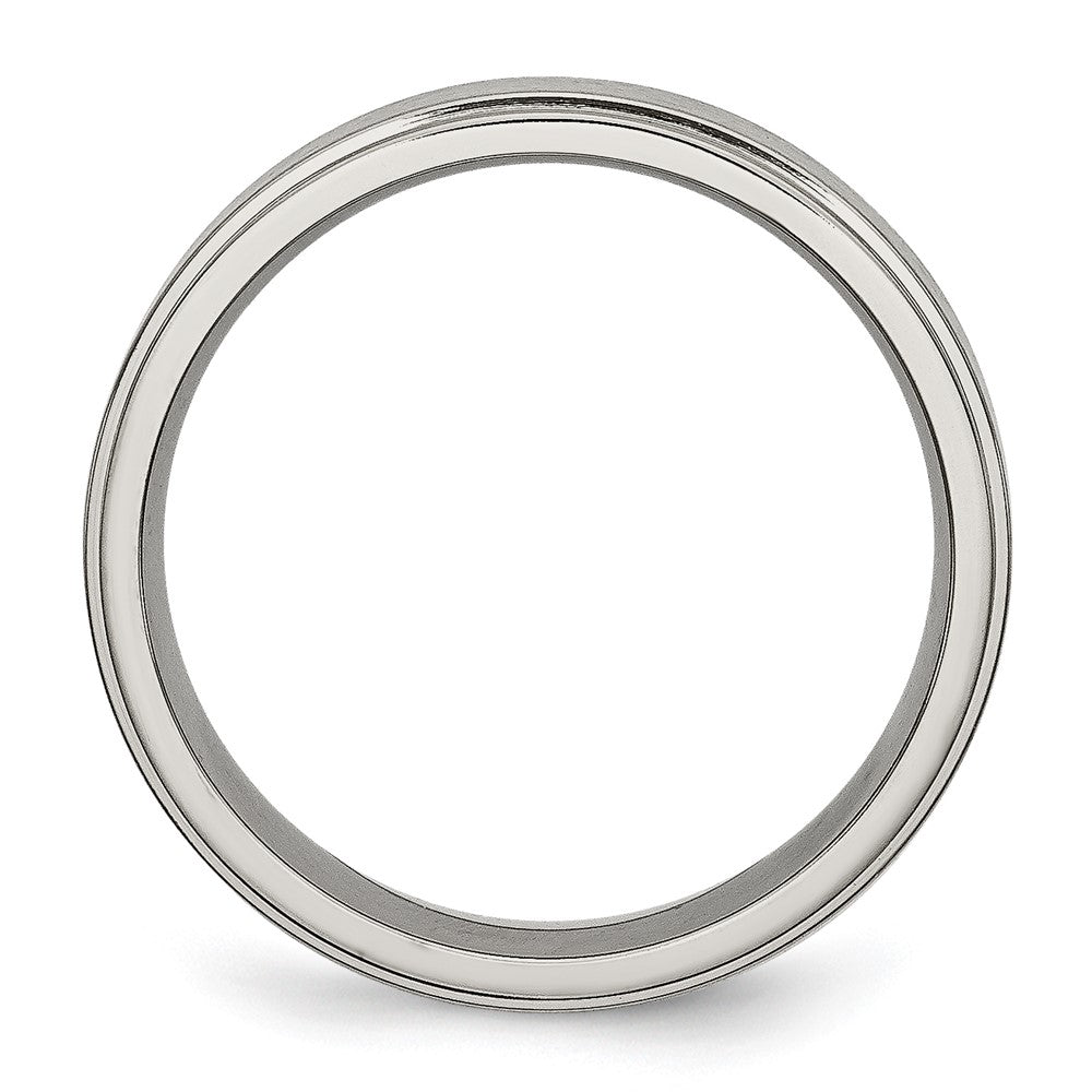 Buy Stylish 6mm Brushed Titanium Chisel Band | Exclusive Ridged Edge Design