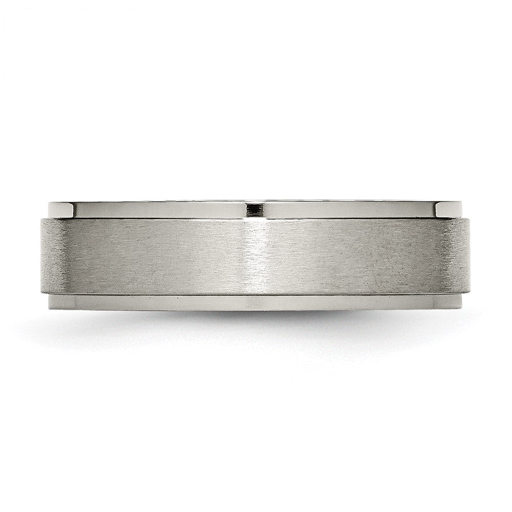 Buy Stylish Brushed Titanium 6mm Ridged Edge Chisel Band - Affordable Luxury