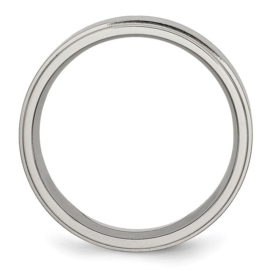 Buy Exclusive 7mm Titanium Chisel Band - Brushed Center, Stylish Design