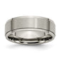 Buy Stylish Brushed Titanium 7mm Ridged Edge Chisel Band | Affordable Luxury Ring-13
