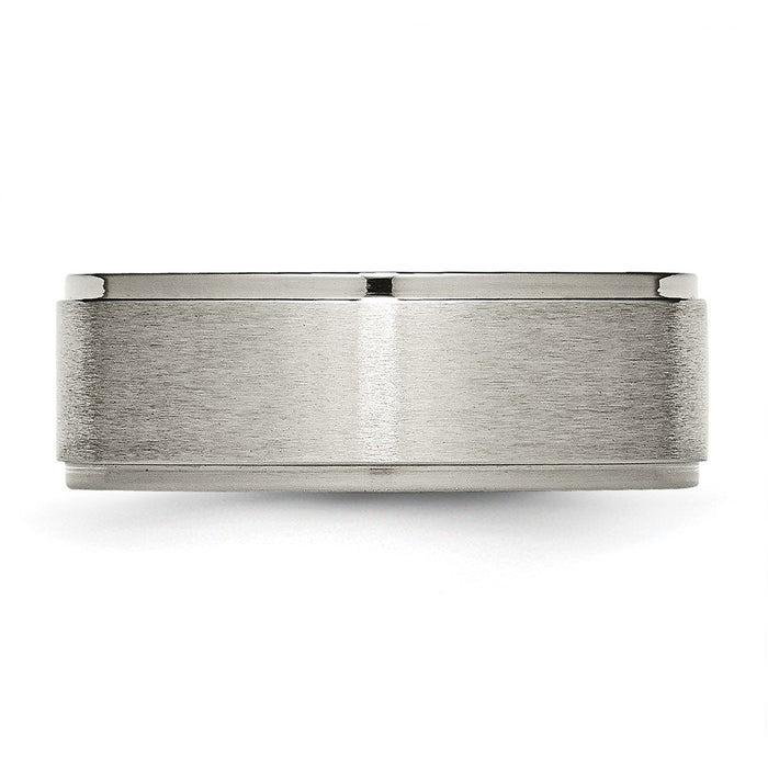 Buy High-Quality 8mm Brushed Titanium Chisel Band - Stylish & Affordable!-3