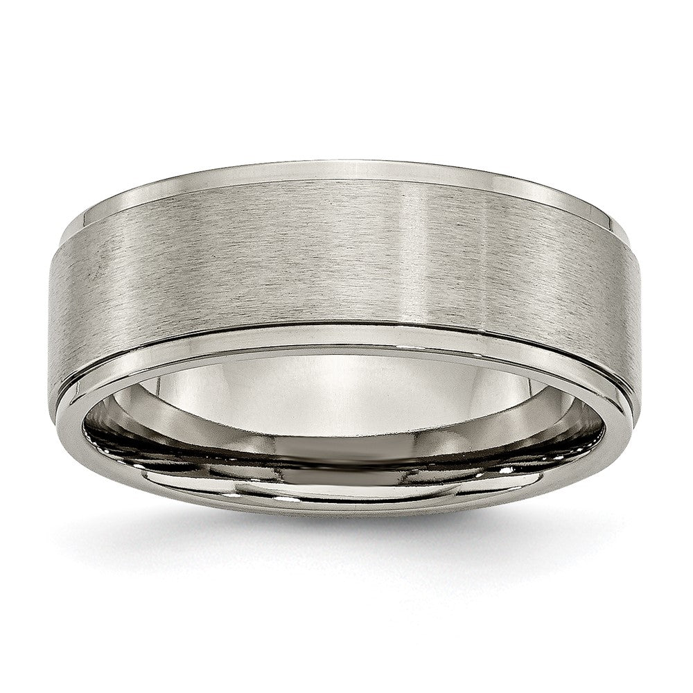 Buy High-Quality 8mm Brushed Titanium Chisel Band - Stylish & Affordable!