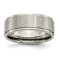 High-Quality Brushed Titanium Chisel 8mm Ridged Edge Band - Stylish Value!-9