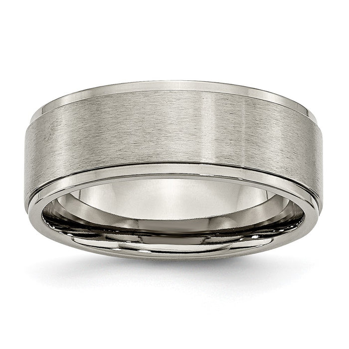 Buy Exclusive 8mm Brushed Titanium Chisel Band - Stylish & Affordable Choice!-1