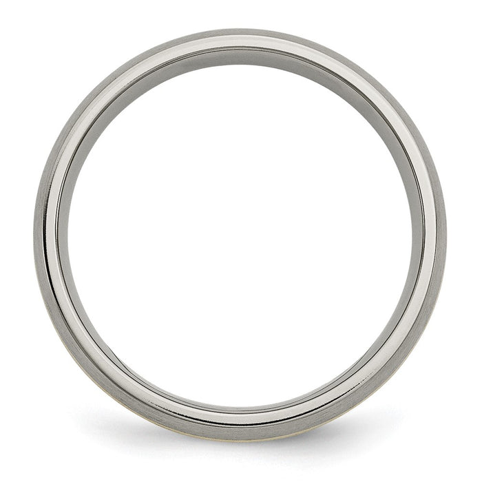 Buy Stylish 5mm Titanium Brushed Chisel Band with 14K Gold Inlay-2