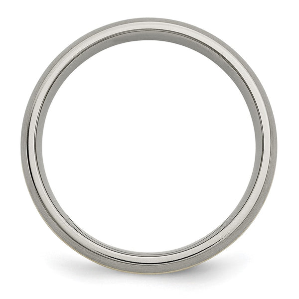 5mm Chiseled Titanium Band with 14K Gold Inlay - Style GR1-1024302