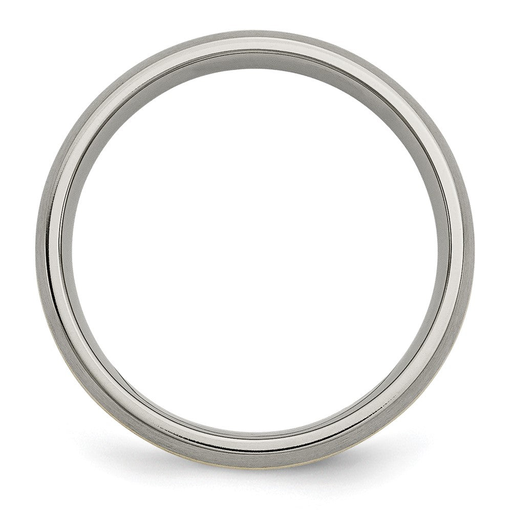 Buy Stylish 5mm Brushed Titanium Chisel Band with 14K Gold Inlay - Luxury!