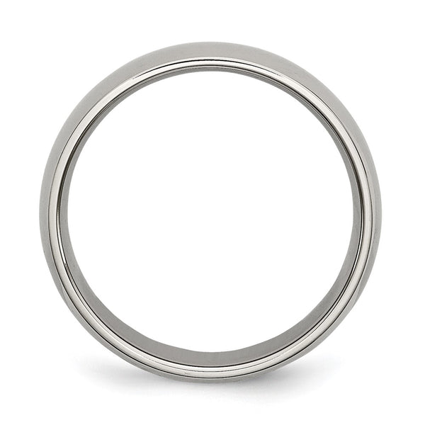 6mm Polished Titanium Half-Round Band Ring