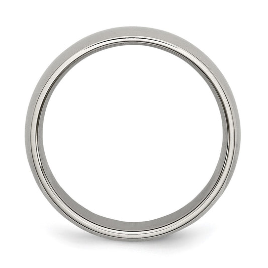 Buy High-Quality 6mm Polished Titanium Half-Round Band | Stylish Value Ring