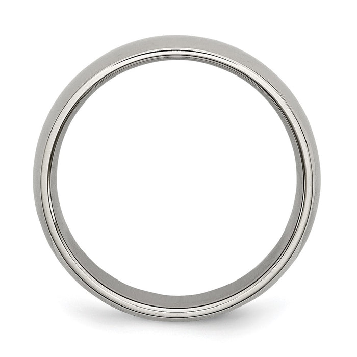 Buy Affordable 6mm Chisel Polished Titanium Half-Round Band - Luxury Style!-2