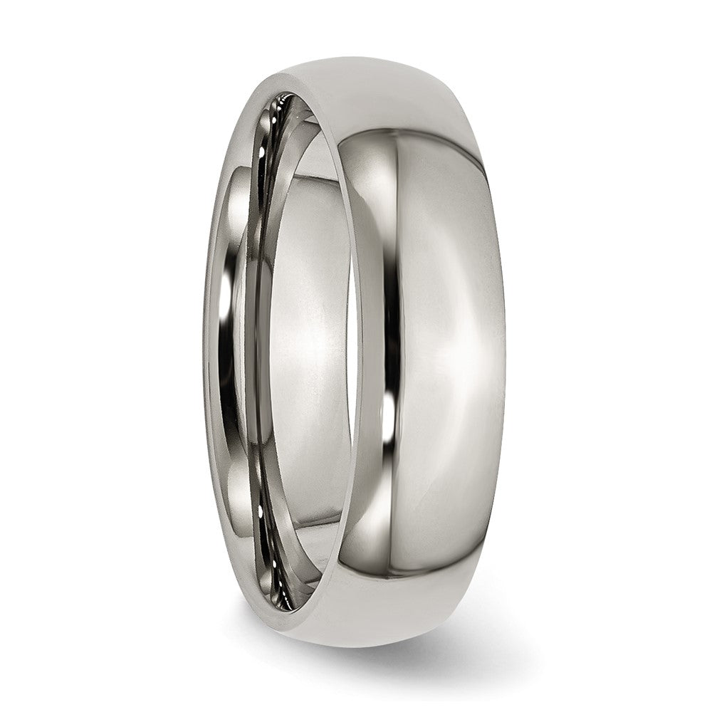 Buy Affordable 6mm Chisel Polished Titanium Half-Round Band - Luxury Style!